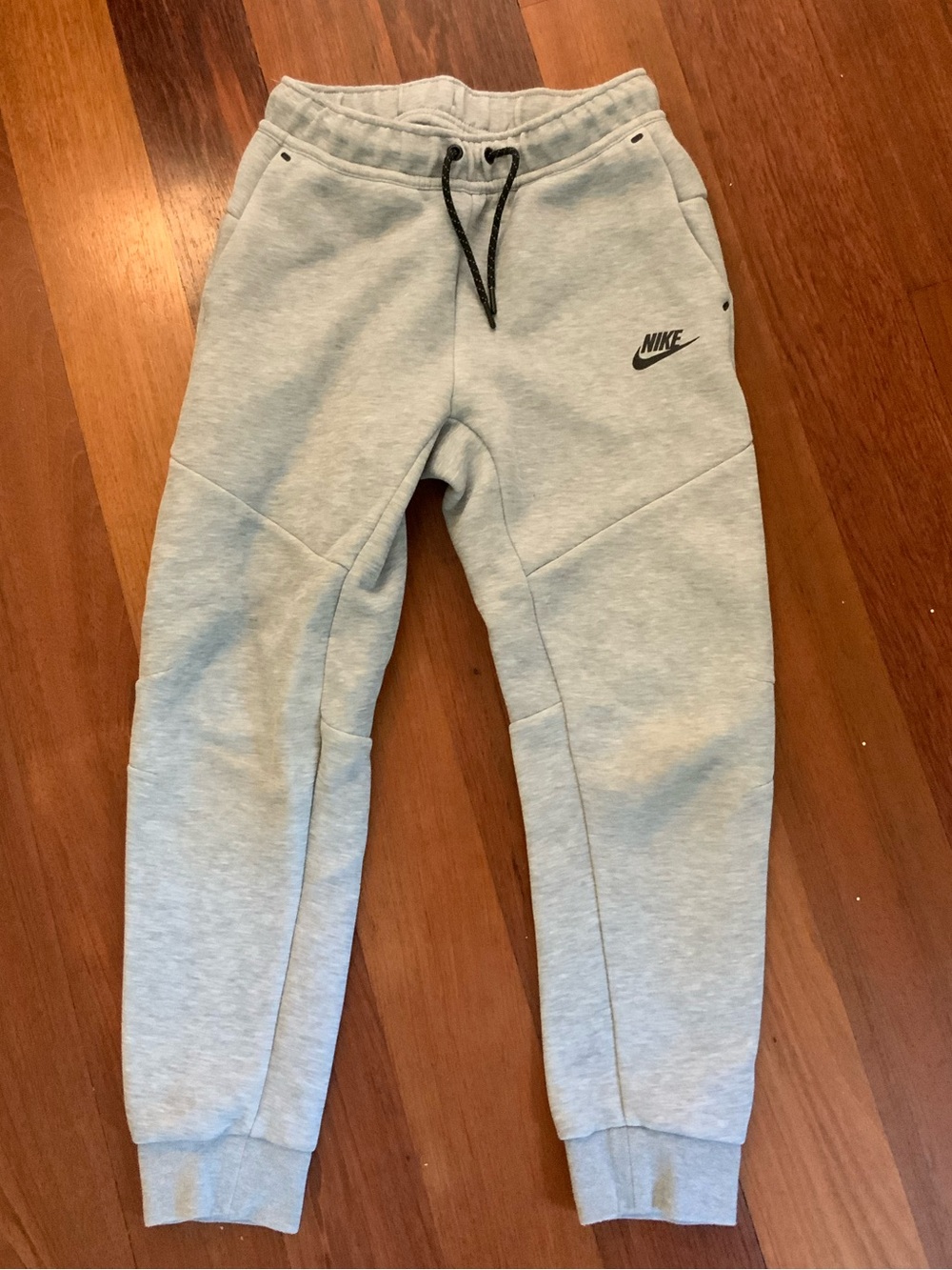 Nike Light Gray Boys' Fleece Joggers with Black Drawstring
